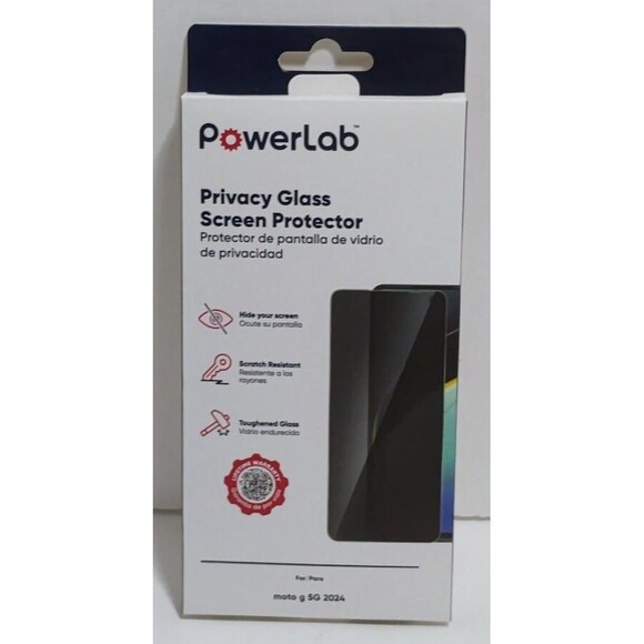 POWERLAB PRIVACY SCREEEN GLASS PROTECTOR REPLACEMENT MOTO G 5G 2024 NEW IN BOX - Picture 1 of 3
